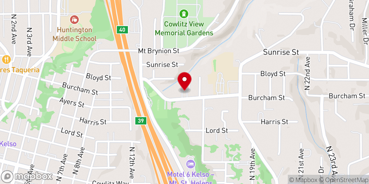 Map showing location of East Hills Alliance Church