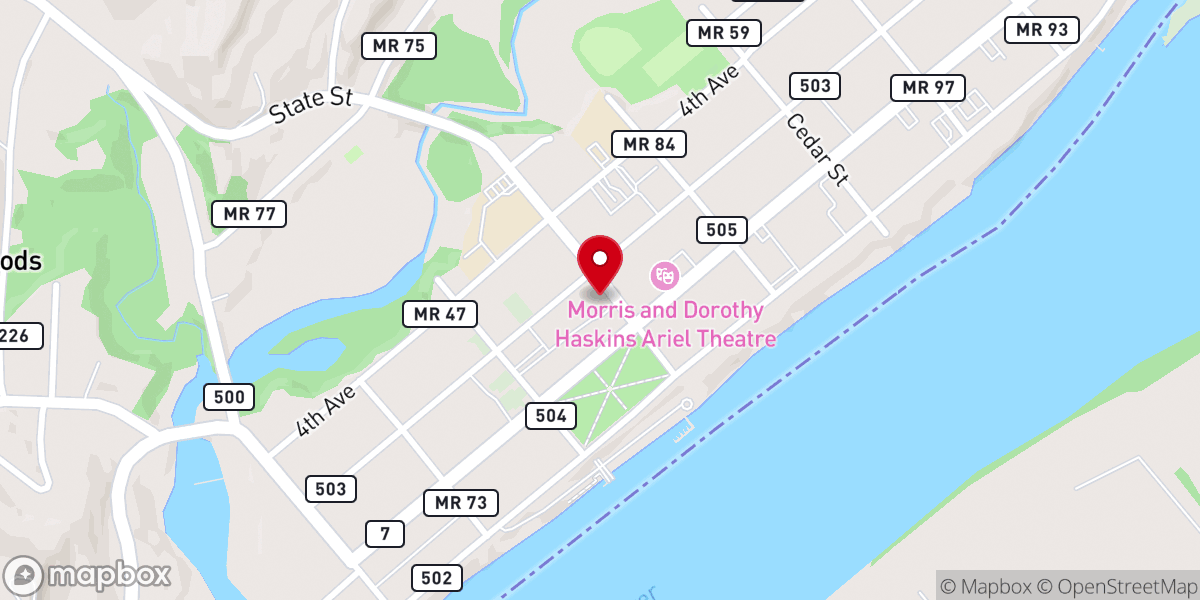 Map showing location of First Presbyterian Church