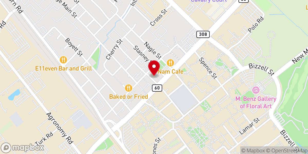 Map showing location of Wesley Foundation at Texas A&M - Methodist Student Center