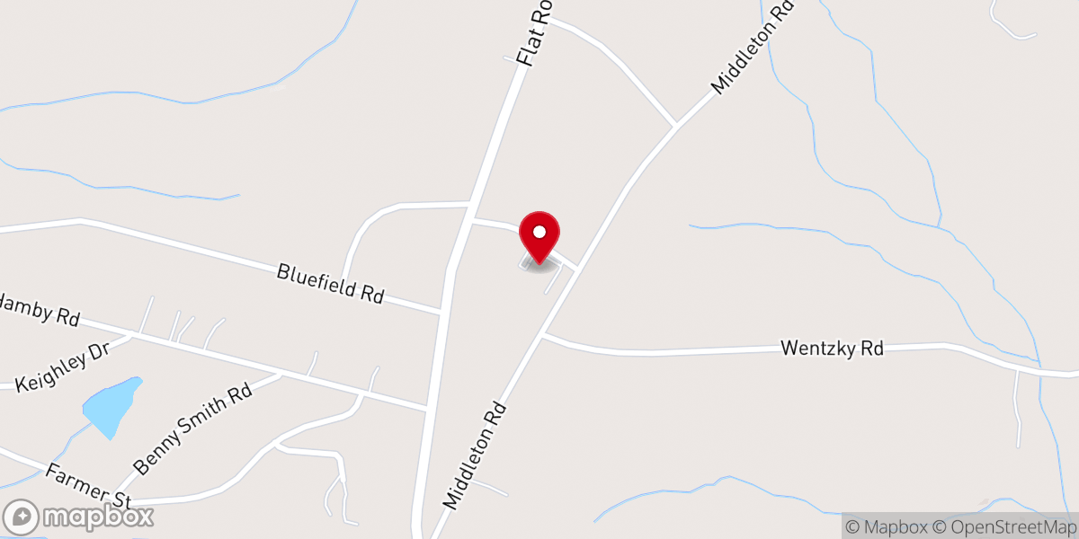 Map showing location of Unity Baptist Church