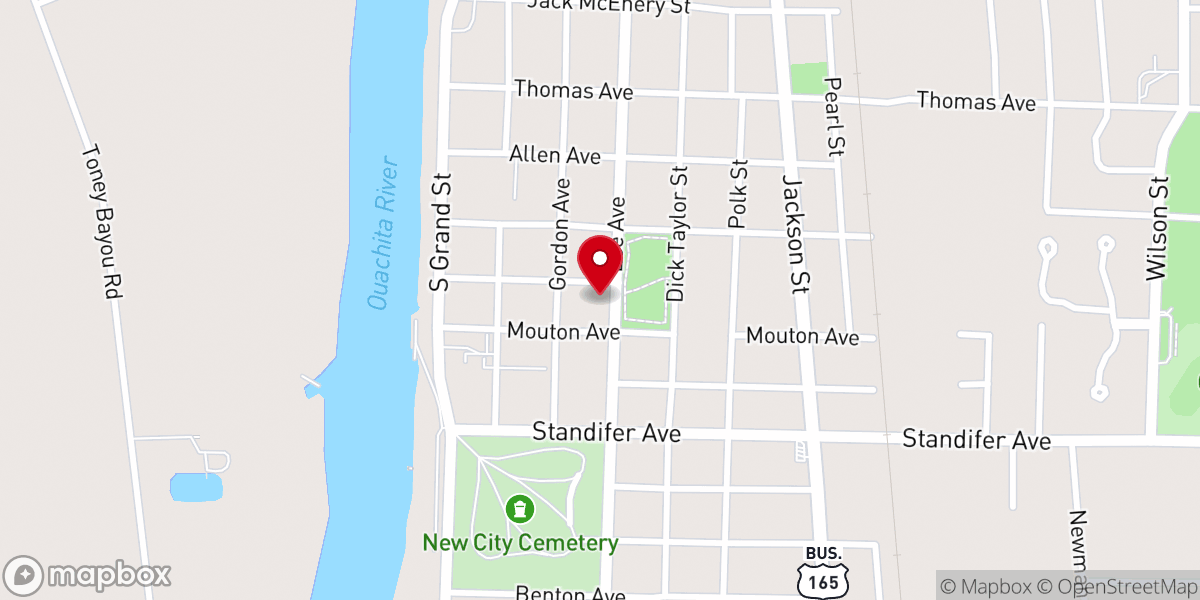 Map showing location of Central Baptist Church