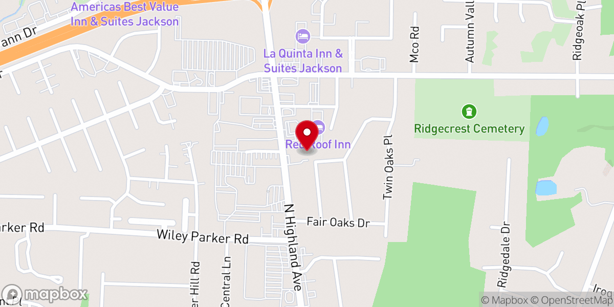 Map showing location of IGLESIA PIEDRA ANGULAR JACKSON TN