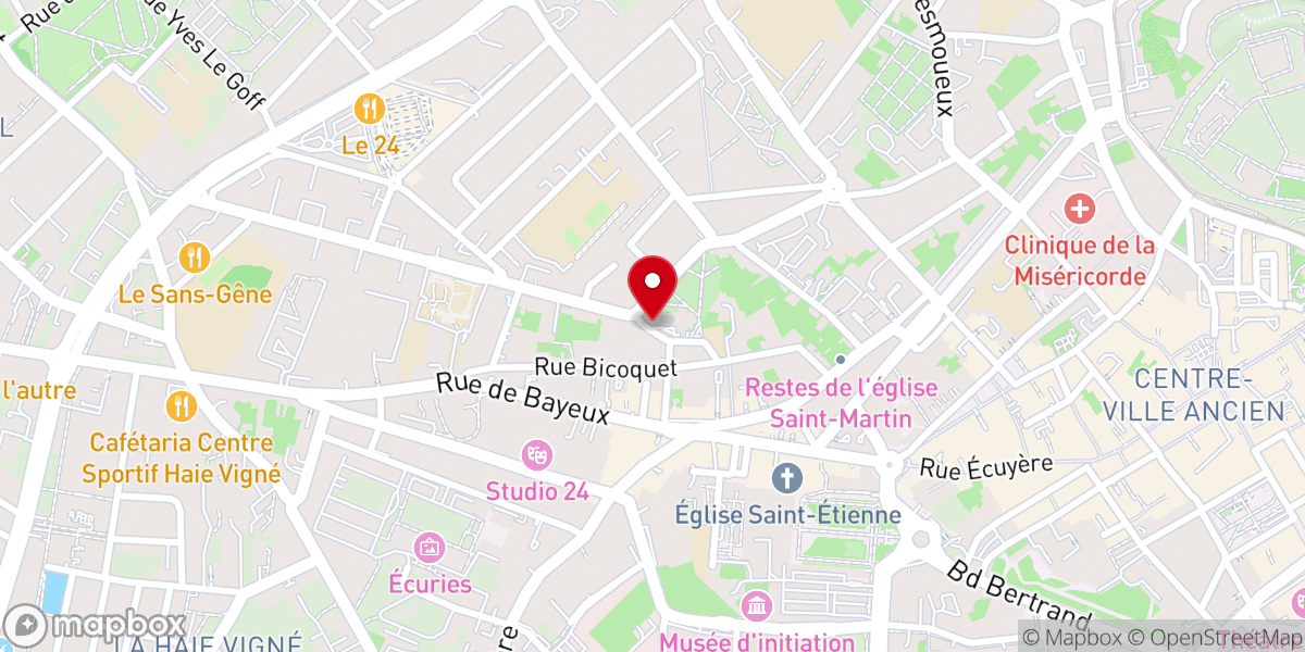Map showing location of Église Saint-Nicolas de Caen