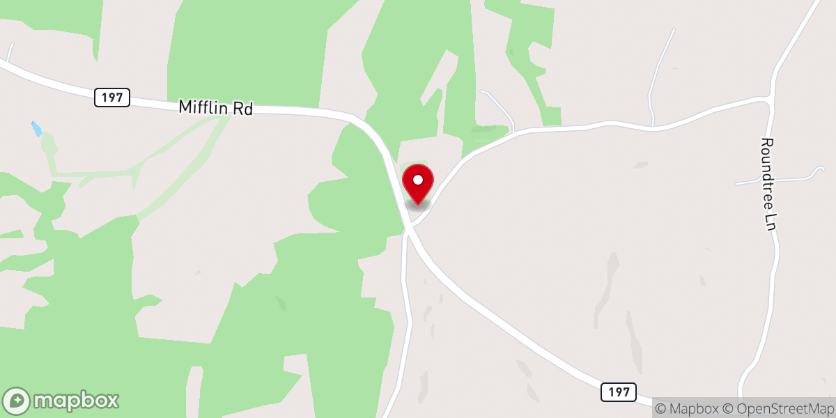 Map showing location of Mt. Pleasant Methodist Church