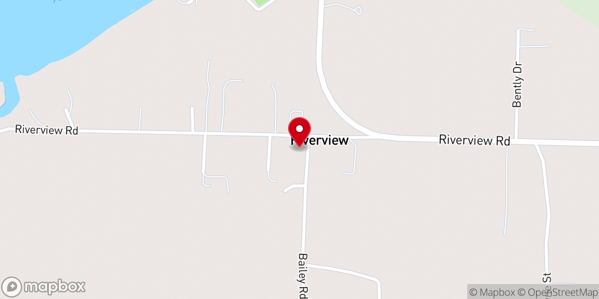 Map showing location of Riverview Baptist Church