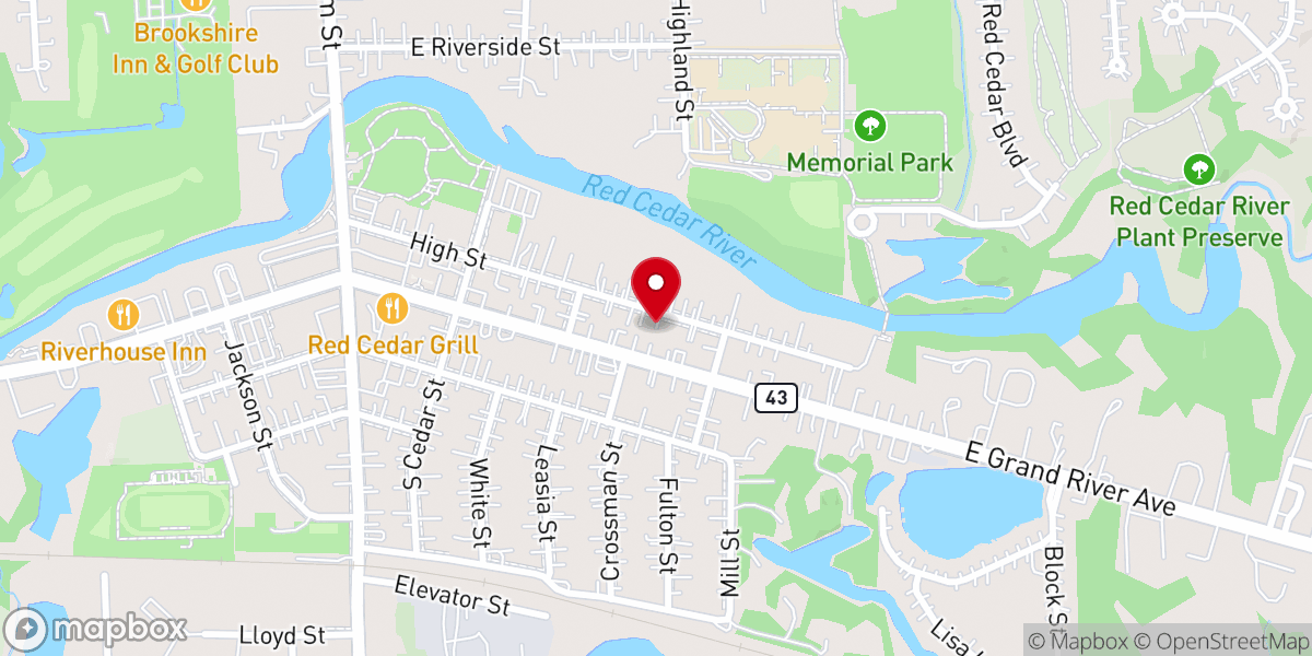Map showing location of Church of Nazarene-Williamston