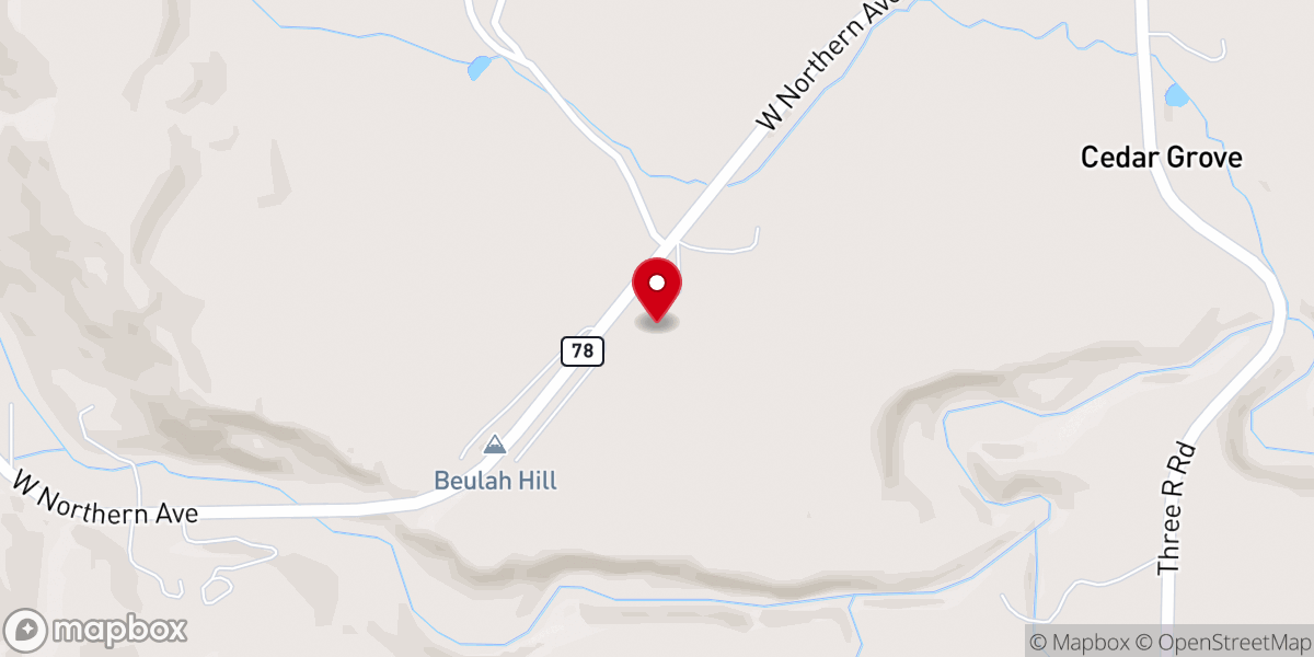 Map showing location of Grand View Baptist Church