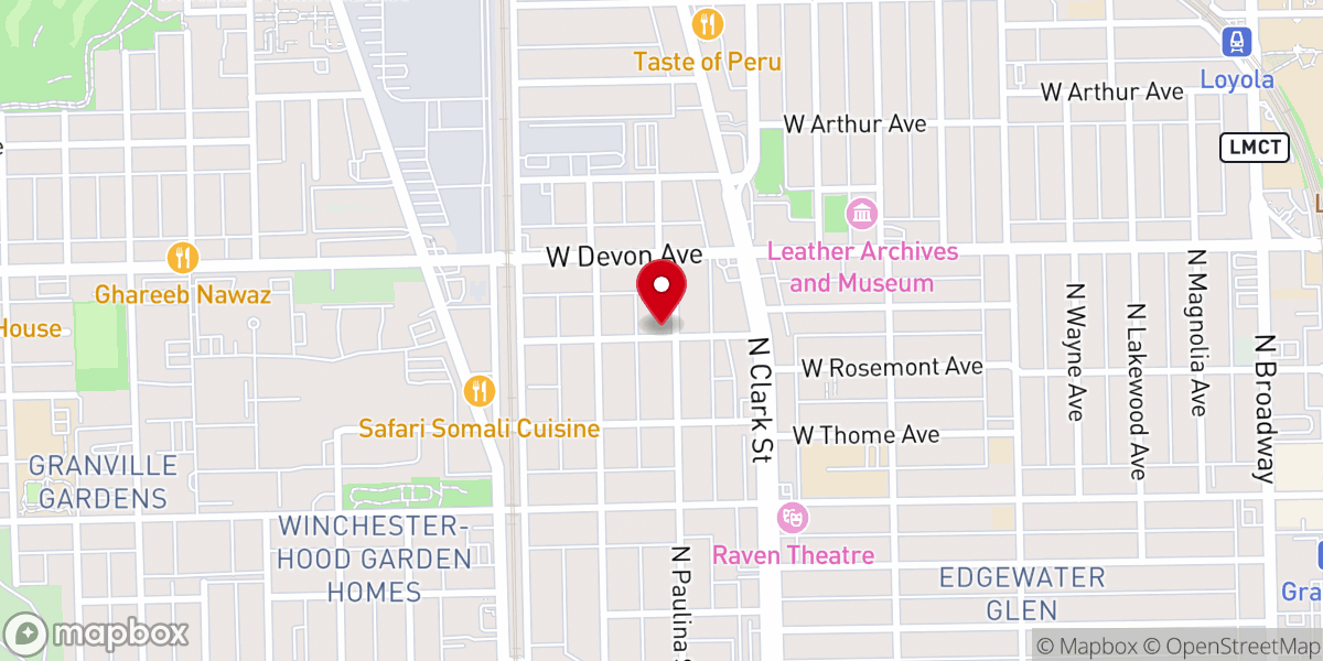 Map showing location of Eritrean Orthodox Tewahdo Church of St. Mary