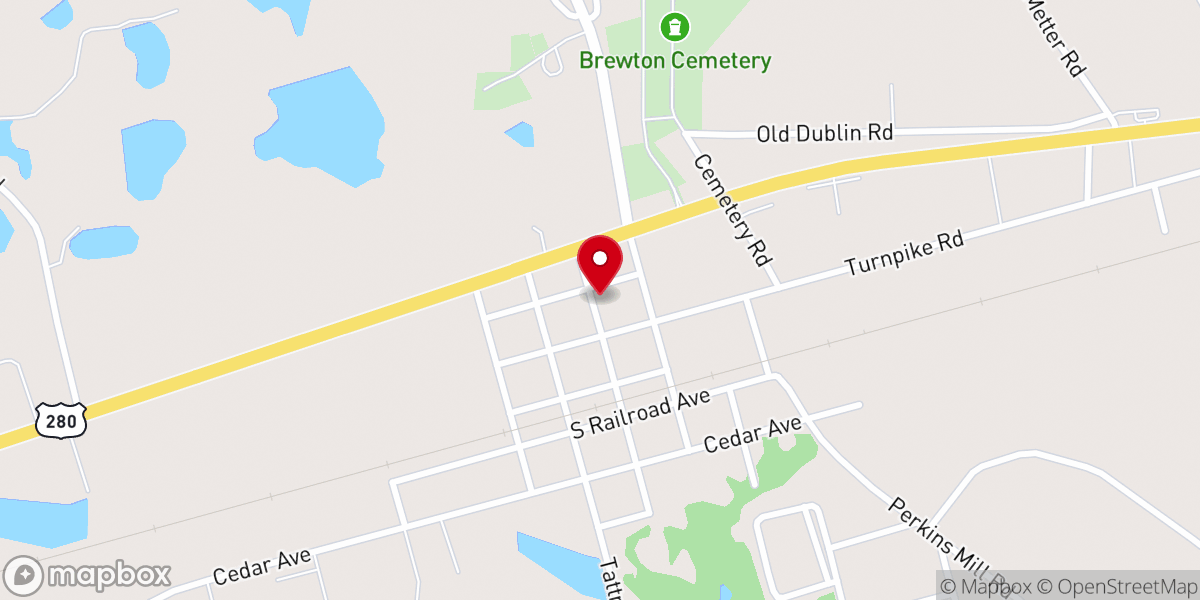 Map showing location of Bible Holiness Church