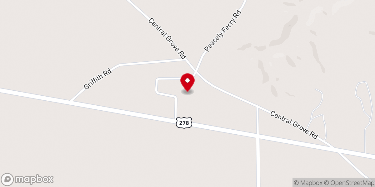 Map showing location of Gradys Chapel United Methodist Church