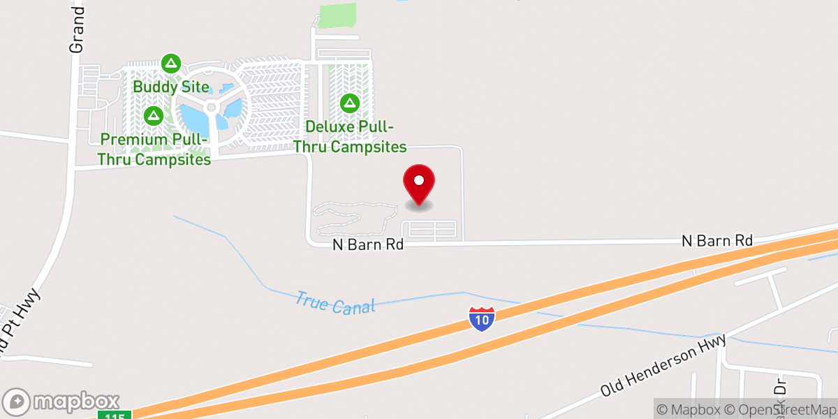 Map showing location of Cajun Fast Track & Fun Zone