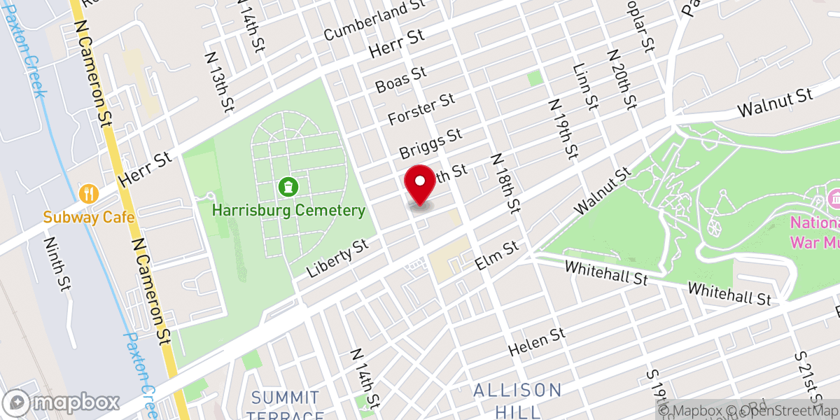 Map showing location of Emanuel Church of God in Christ