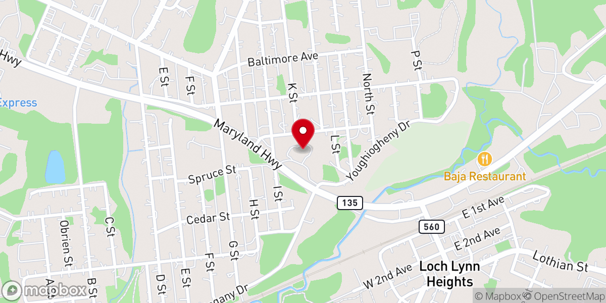 Map showing location of Faith Church
