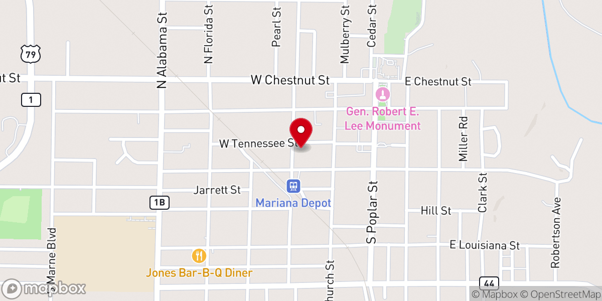 Map showing location of St Andrew's Episcopal Church