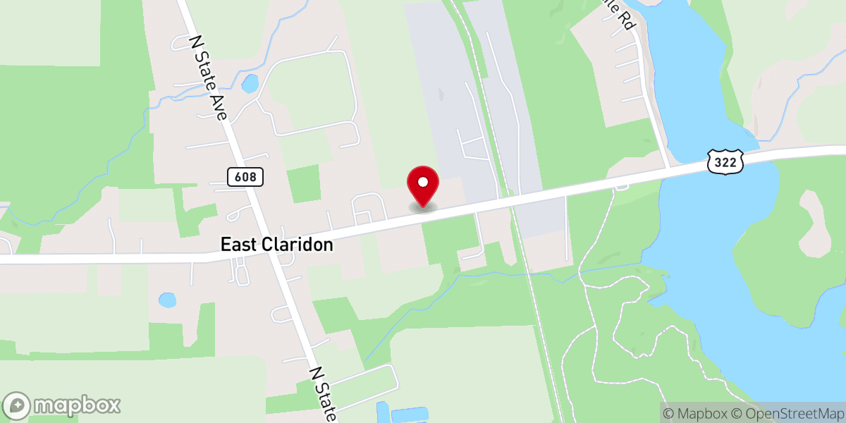 Map showing location of The Church of Christ of Andover Ohio