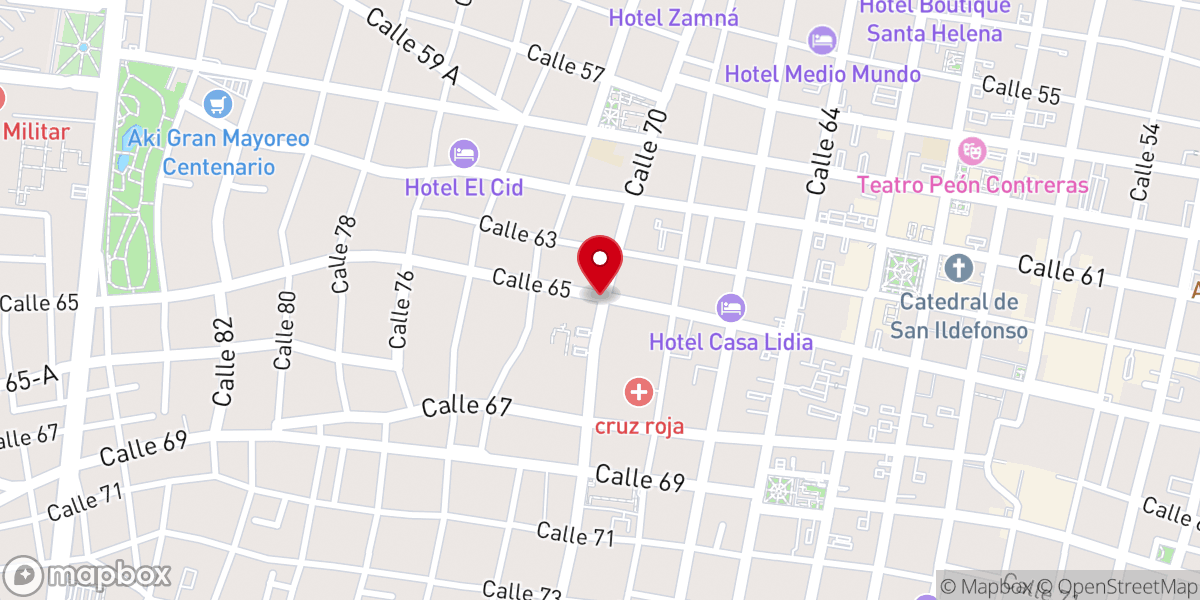 Map showing location of México Mérida Mission Office