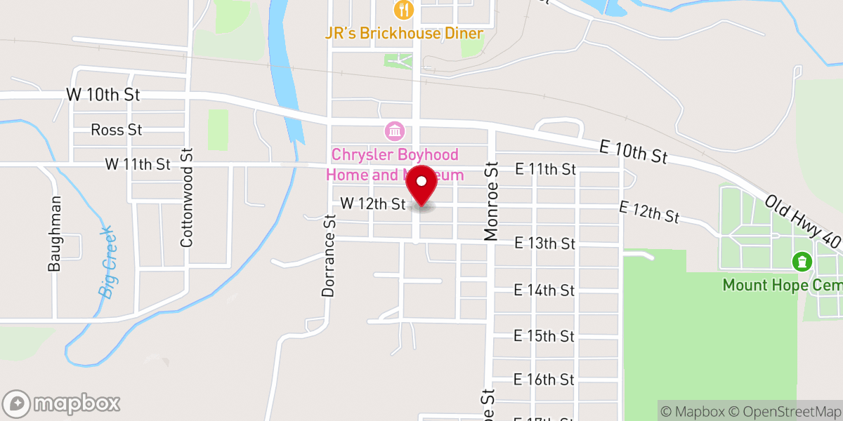 Map showing location of United Methodist Church
