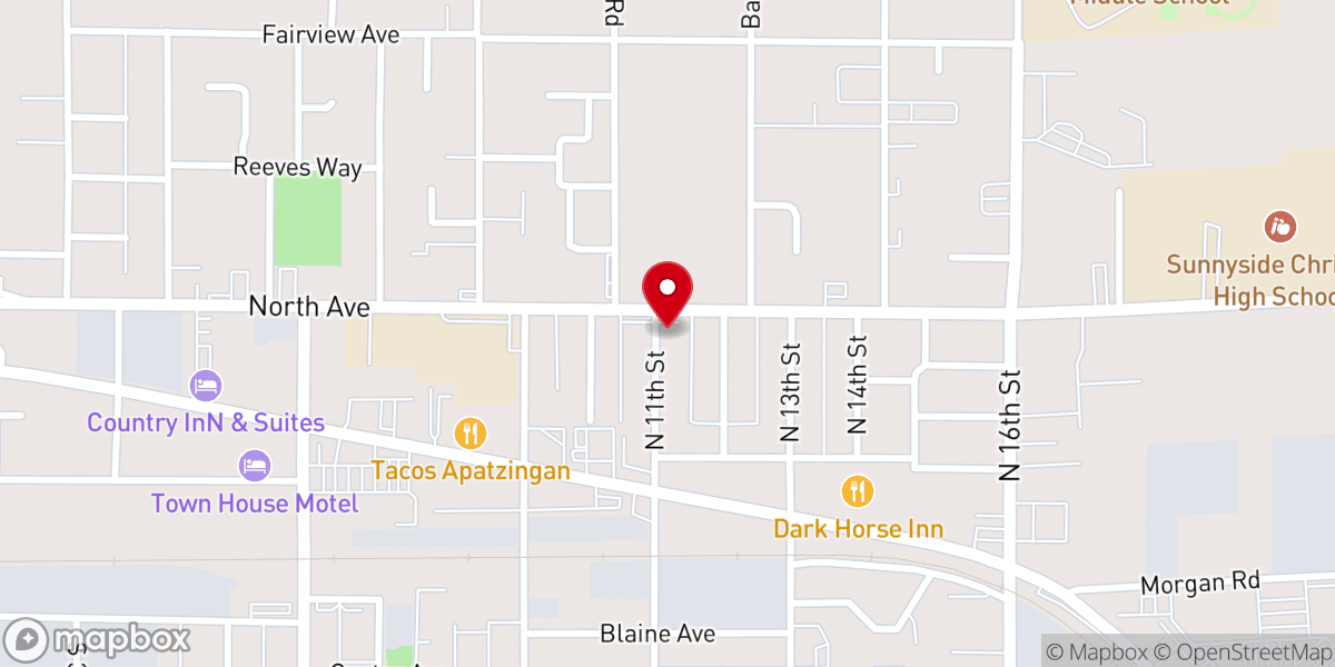 Map showing location of IGLESIA DE CRISTO MINISTERIOS EBENEZER SUNNYSIDE WASHINGTON