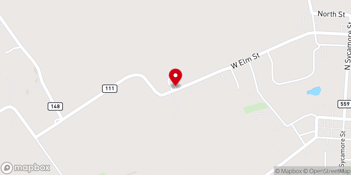 Map showing location of North Lewisburg Friends Church