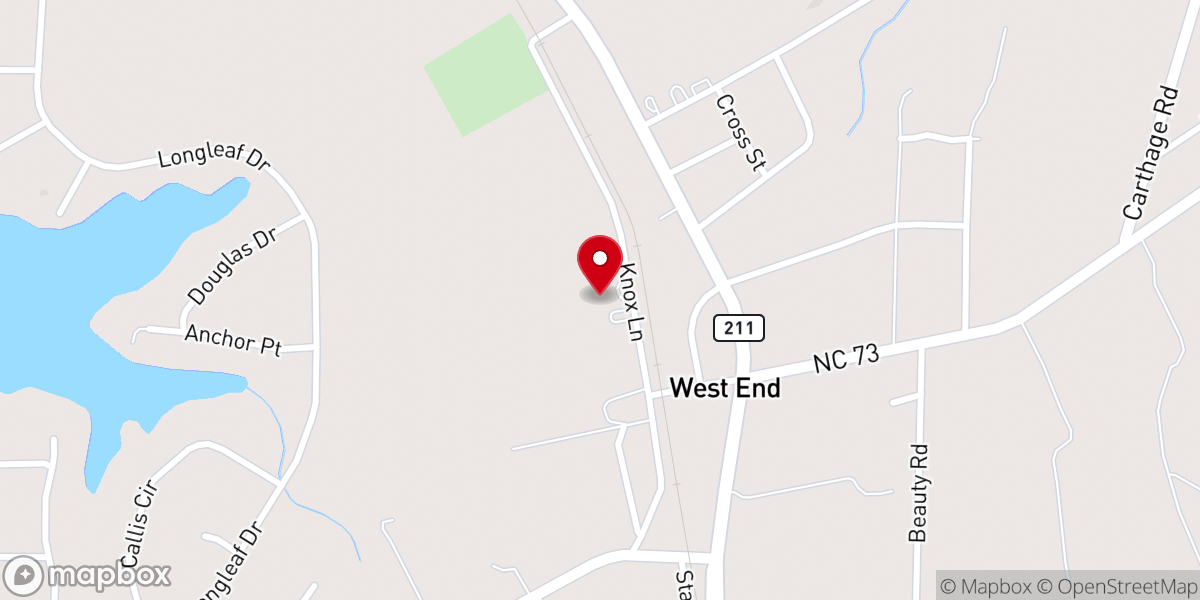 Map showing location of West End Presbyterian Church