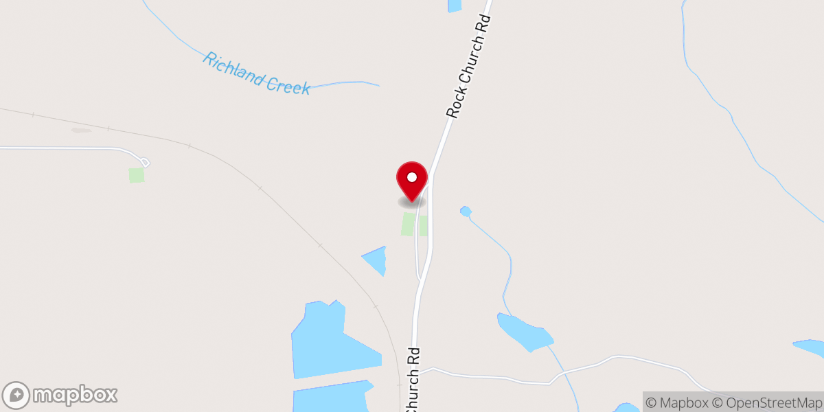 Map showing location of Rock Chapel AME Church