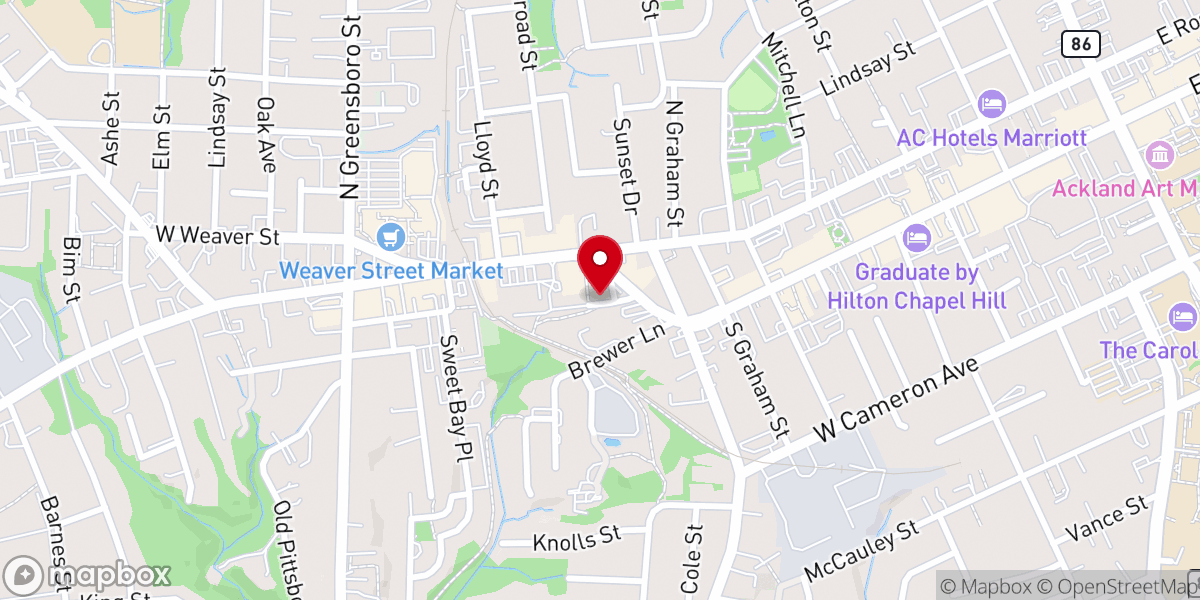 Map showing location of Carrboro First Church of God