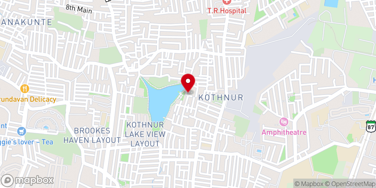Map showing location of Bangalore Bethel Ministry church