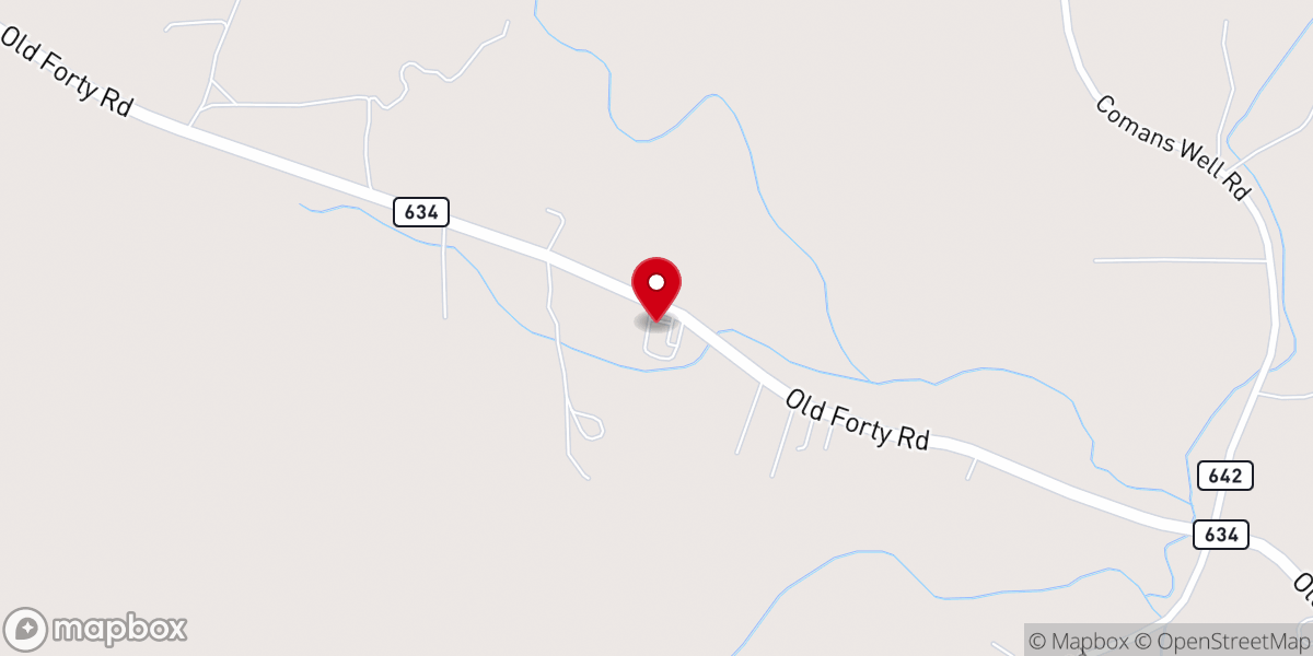Map showing location of New Hope Baptist Church