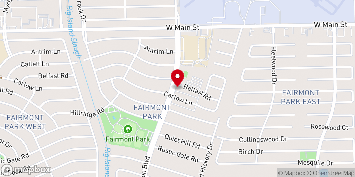 Map showing location of Fairmont Park Church