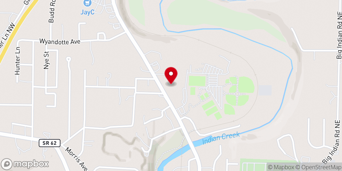 Map showing location of New Hope Wesleyan Church