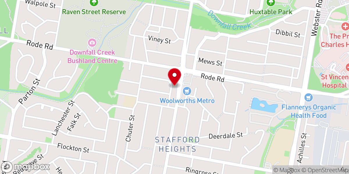 Map showing location of Stafford Heights Baptist Church
