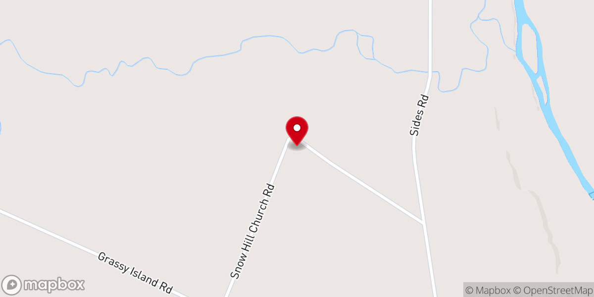 Map showing location of Snowhill Ame Zion Church