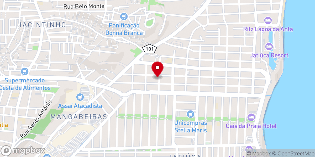 Map showing location of Igreja Evangélica Reviver em Cristo - Sede Alagoas