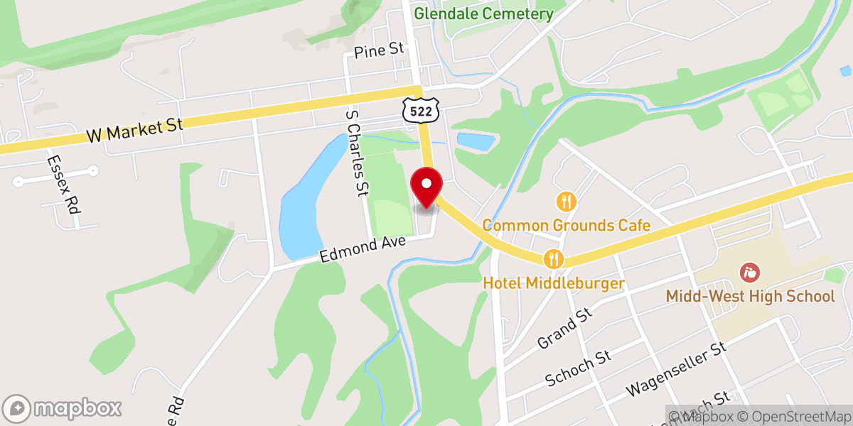 Map showing location of Emmanuel Lutheran Church
