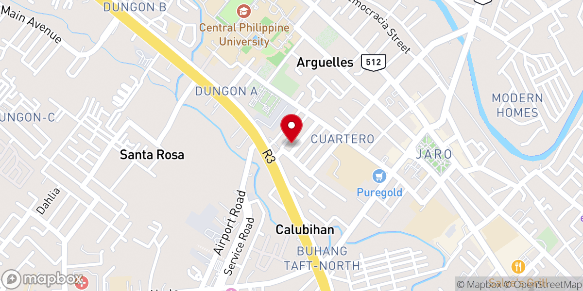 Map showing location of Highway Evangelical Church