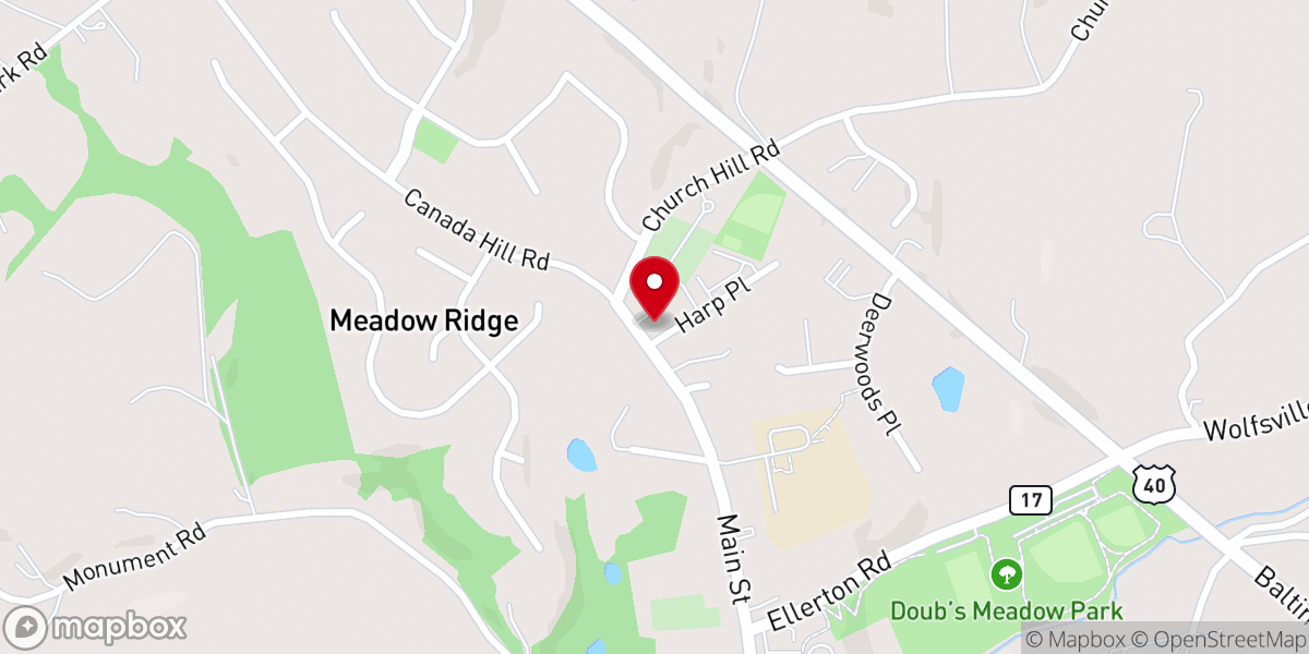Map showing location of Mt Zion United Methodist Church