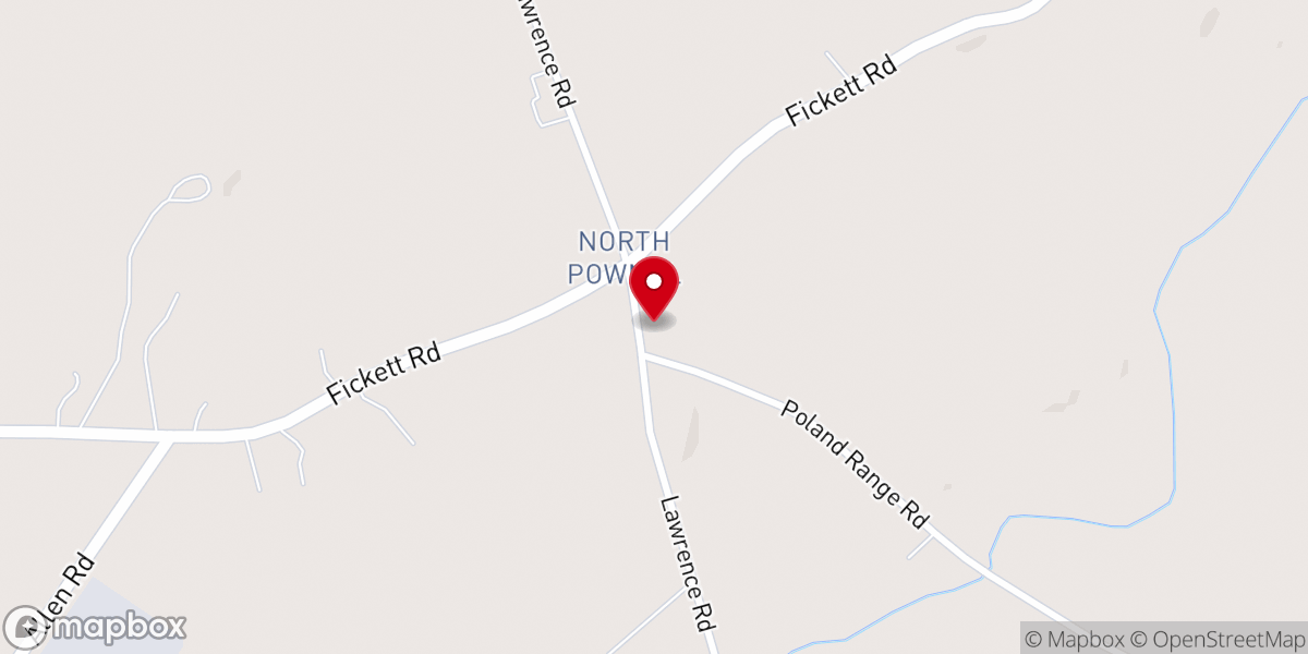 Map showing location of North Pownal Community Center