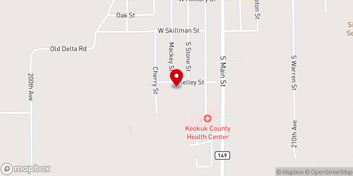Map showing location of Hope Lutheran Church