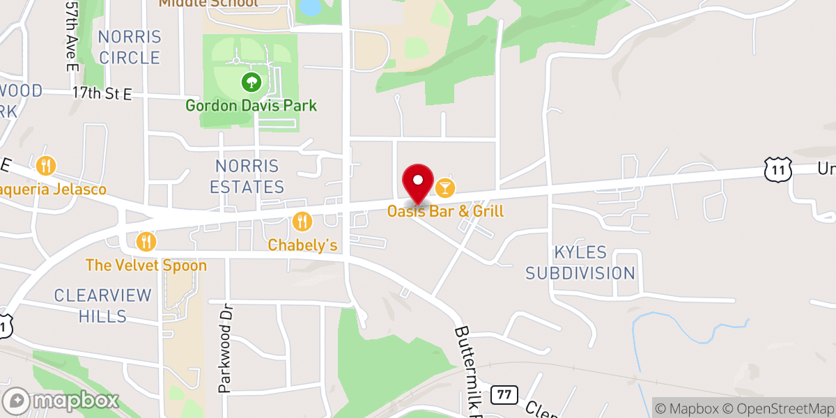 Map showing location of Praise Freewill Baptist Church