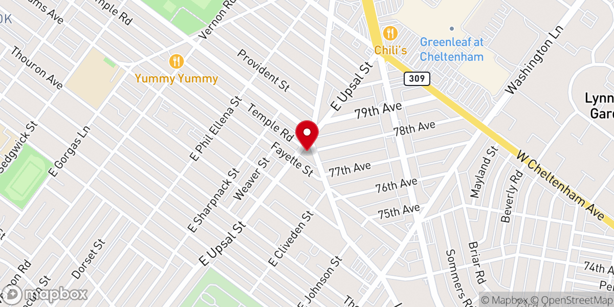 Map showing location of Cedar Park Presbyterian Church