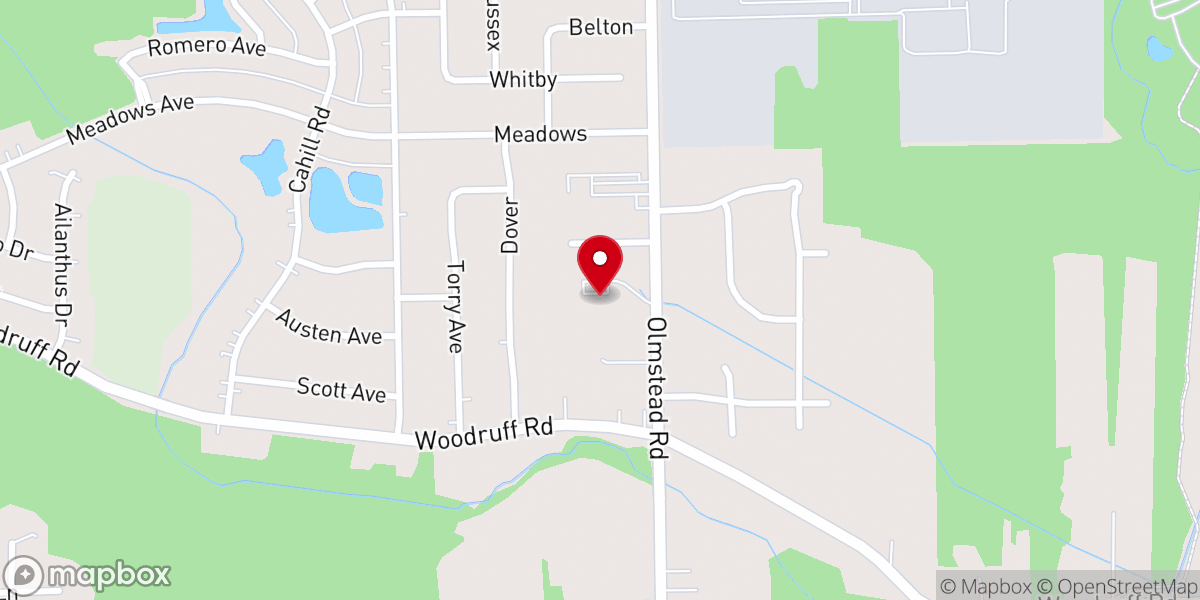 Map showing location of Huron Baptist Church