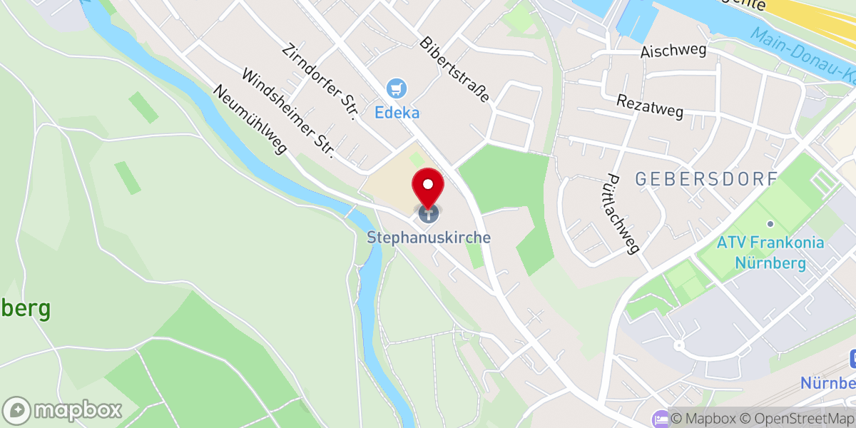 Map showing location of Stephanuskirche - Evangelisch-Lutherische Kirchengemeinde Nürnberg - Stephanuskirche