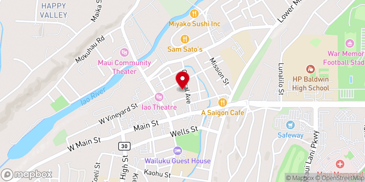 Map showing location of Wailuku Jodo Mission