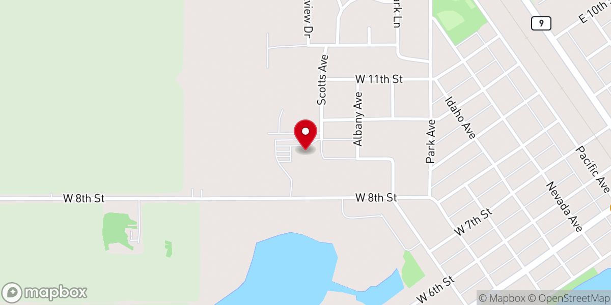 Map showing location of Morris Evangelical Free Church