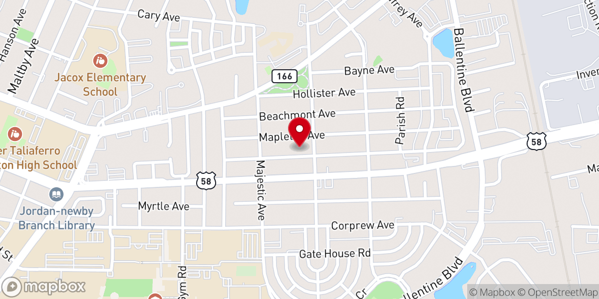 Map showing location of Woodland Avenue Baptist Church