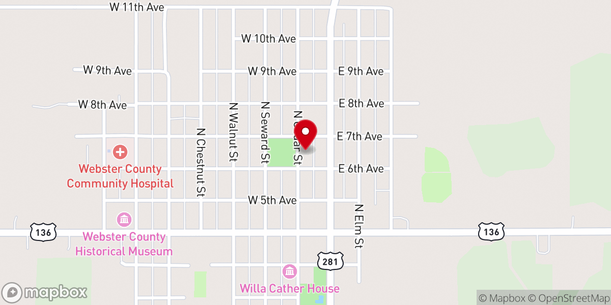 Map showing location of Congregational Church