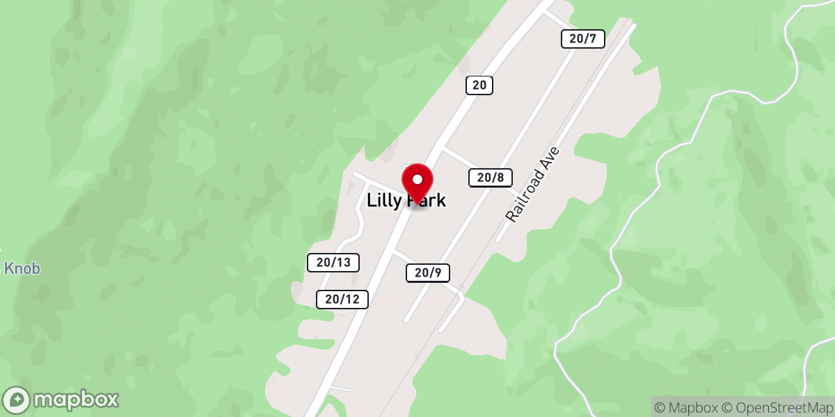 Map showing location of Lily Valley Baptist Church