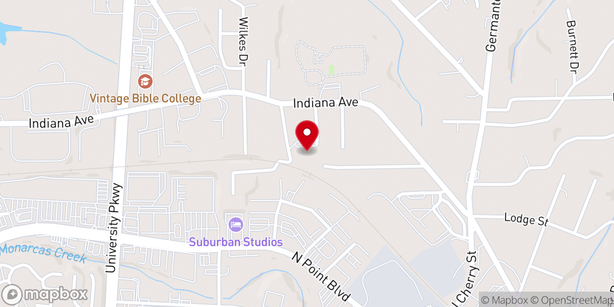 Map showing location of Piney Grove Baptist Church of Winston-Salem, Inc.