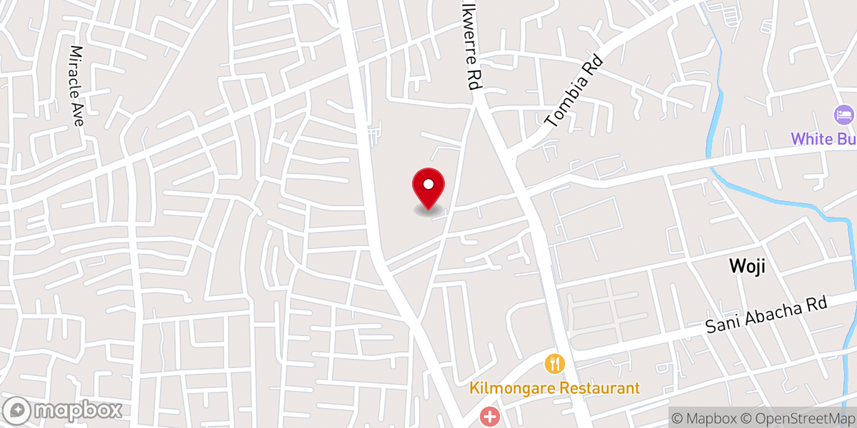 Map showing location of RCCG Beautiful Land Parish