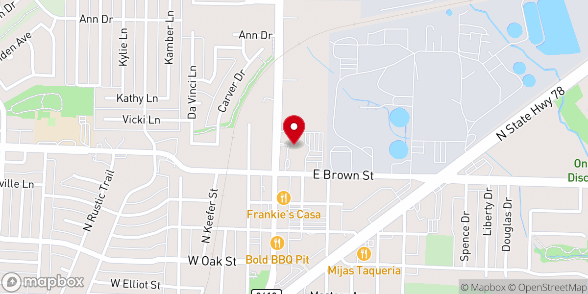 Map showing location of St Anthony Catholic Church